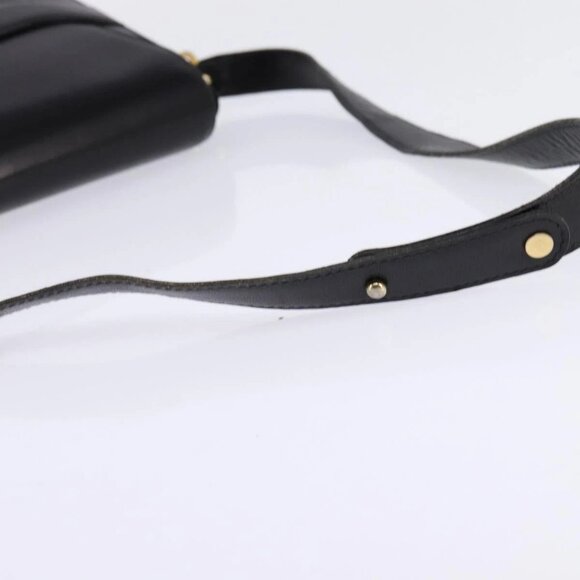 GUCCI Shoulder Bag Leather Black Gold Auth - Picture 7 of 16